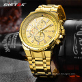 RISTOS 9323 Male Watches Military Wristwatch Stainless Steel Reloj Hombre Men Quartz Sport Fashion Watch